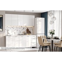 Готовая кухня Модерн New (белый/белый глянец) без столешницы