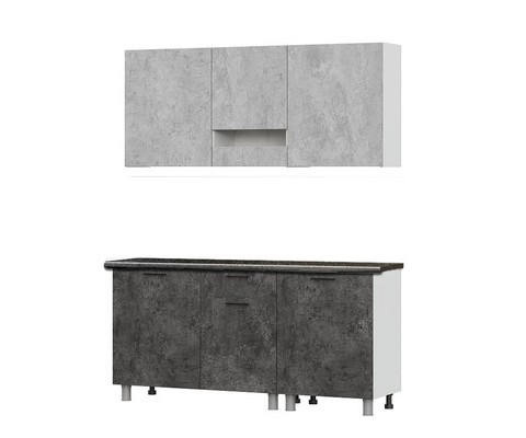 Готовая кухня Розалия (цемент светлый/цемент темный) без столешницы