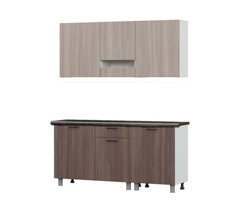 Готовая кухня Розалия (ясень шимо светлый/ясень шимо темный) со столешницей 26 мм