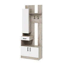 Вешалка Вега ВШ-1 (Дуб крафт серый, Белый)