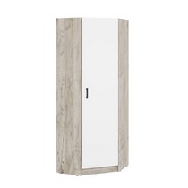 Шкаф угловой Вега (Дуб крафт серый, Белый)