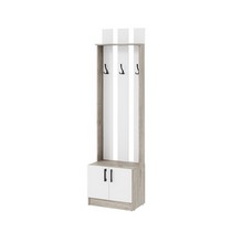 Вешалка Вега ВШ-2 (Дуб крафт серый, Белый)