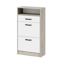 Тумба для обуви Вега ОБ-3 (Дуб крафт серый, Белый)