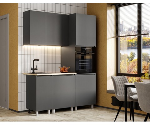 Модульная кухня Денвер 1,6 м (графит)