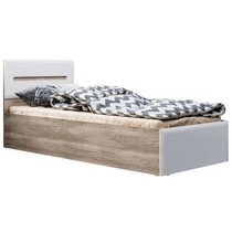 Кровать 90х200 Наоми КР-12 (дуб каньон/белый глянец)