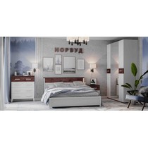 Спальня Норвуд, комплектация 1 (белый-орех шоколадный)