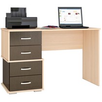 Письменный стол с тумбой Сити-2 (дуб молочный-венге)