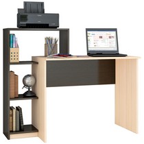 Компьютерный стол со стеллажом Квартет-2 (венге-дуб молочный)