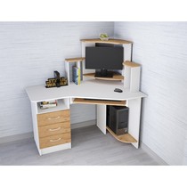 Стол компьютерный Грета-7 (белый/дуб крафт)