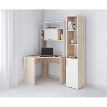 Стол компьютерный Квартет-12 с пеналом (дуб сонома/белый)