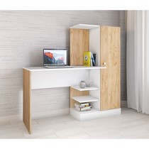 Стол компьютерный Квартет-6 (белый/дуб крафт)