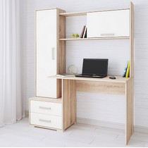 Стол компьютерный со стеллажом Квартет-9 (белый, дуб сонома)