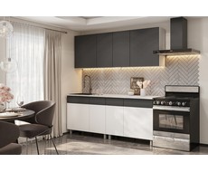 Кухонный гарнитур София 2м (Белый, Бланж, Графит матовый, Гранит белый)