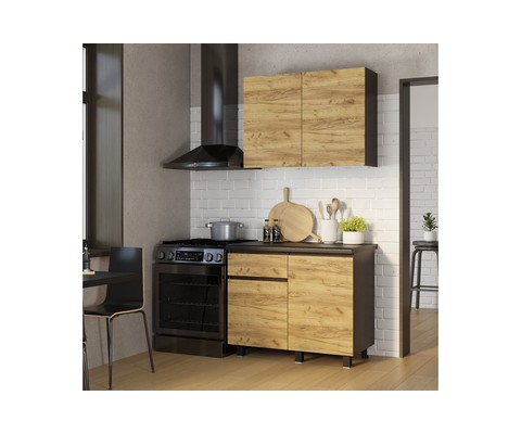 Готовая кухня Лофт 1 м, Венге, Черны янтарь