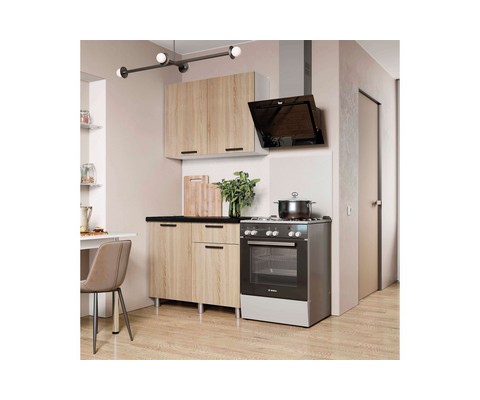 Кухня Ева, Дуб сонома, Черный янтарь