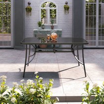 Стол прямоугольный SC-094 90х150см (каркас черный, столешница стекло)