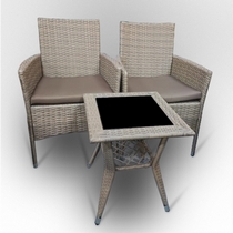 Комплект плетеной мебели из ротанга Virginiya Balcony Set New greige