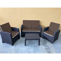 Комплект плетеной мебели с 2-местным диваном Калифорния (California) terrace set с подушками на спинку