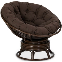 Кресло механическое из натурального ротанга Papasan (Папасан) 23-01B (C26) тёмно-коричневое
