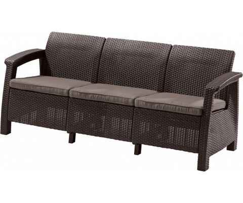 Диван пластиковый Corfu love seat max (коричневый)