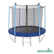 Батут уличный Green Glade B7081-B002 с сеткой и лестницей 8-футовый 3 ножки 6 стоек без верхнего кольца