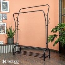 Двойная напольная вешалка для одежды W-21 чёрная