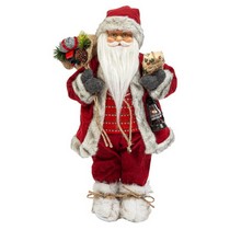 Фигурка Дед Мороз 46 см с фонарем (красный)