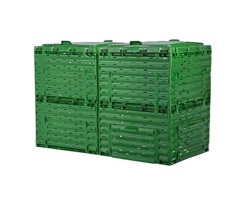 Компостер Piteco с крышкой 600 л зелёный