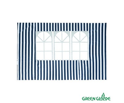 Стенка для садового тента Green Glade 4120 1,95х2,95м полиэстер с окном синяя