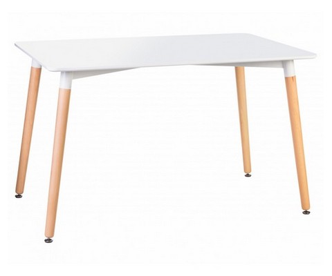 Стол обеденный SERRA WIDE (ножки светлый бук, столешница белая)