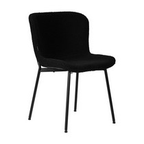 Стул обеденный MILO (черные ножки, черный букле (UF992-12))