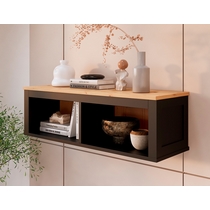 Полка навесная Кымор 124х34х37 (черный, светло-коричневый)