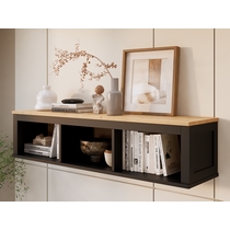 Полка навесная Кымор 148х34х37 (черный, светло-коричневый)