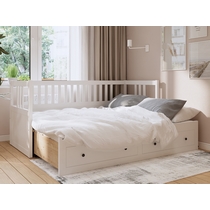 Кровать-кушетка выдвижная с хранилищем Кымор 80-160x200 (белый)