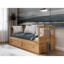 Кровать-тахта с хранилищем Кымор 80x200 (светло-коричневый)