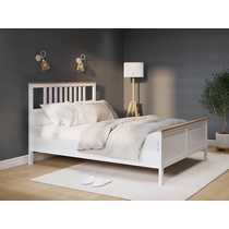 Кровать двуспальная Кымор 180х200 (белый, светло-коричневый)