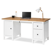 Стол письменный Кымор 155х65х74 (белый, светло-коричневый)