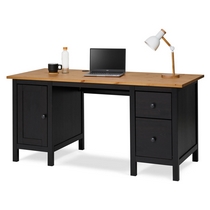 Стол письменный Кымор 155х65х74 (черный, светло-коричневый)