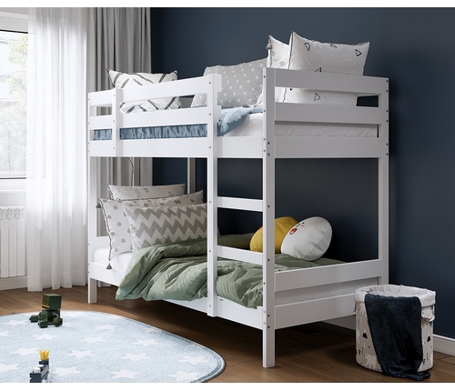 Кровать двухъярусная Ош 90x200 (белый)