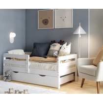 Кровать детская Ош 80х160 с ящиком (белый)