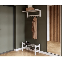 Прихожая Мича. Комплект 3 - вешалка и обувница (белый)