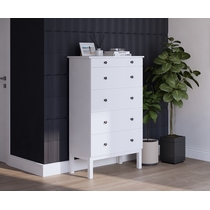 Комод Тирана 5 ящиков 79х129х39 (белый)