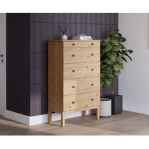 Комод Тирана 5 ящиков 79х129х39 (светло-коричневый)