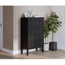 Комод Тирана 5 ящиков 79х129х39 (черный)