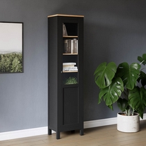 Шкаф-витрина Кымор стекло, панель 49х198х37 (черный, светло-коричневый)