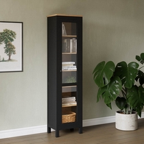 Шкаф-витрина Кымор стекло 49х198х37 (черный, светло-коричневый)