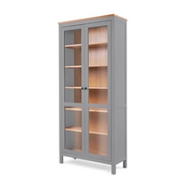 Шкаф-витрина Кымор стекло 90х198х37 (серый, светло-коричневый)