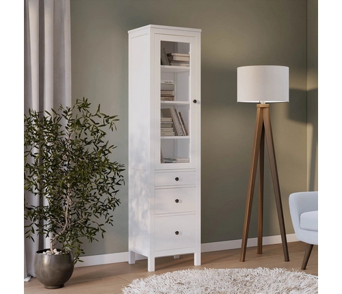 Шкаф-витрина Кымор 3 ящика 49х198х37 (белый)