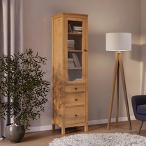 Шкаф-витрина Кымор 3 ящика 49х198х37 (светло-коричневый)