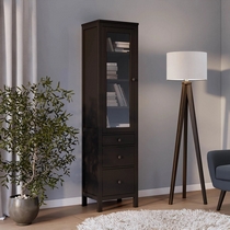 Шкаф-витрина Кымор 3 ящика 49х198х37 (черный)